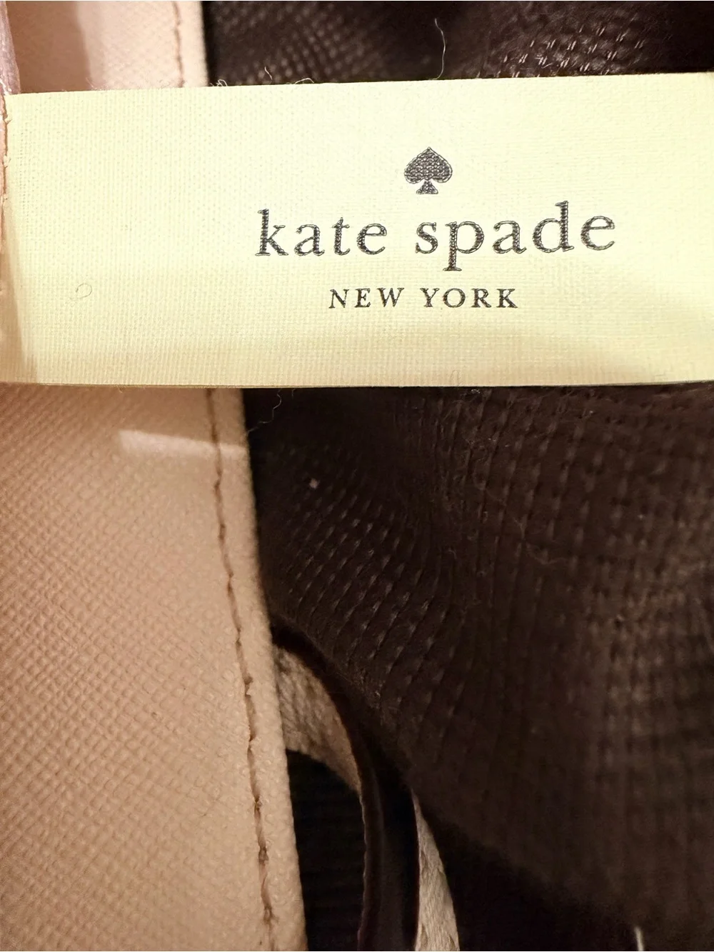 kate spade Pale Pink Leather Tote with Gold Accent